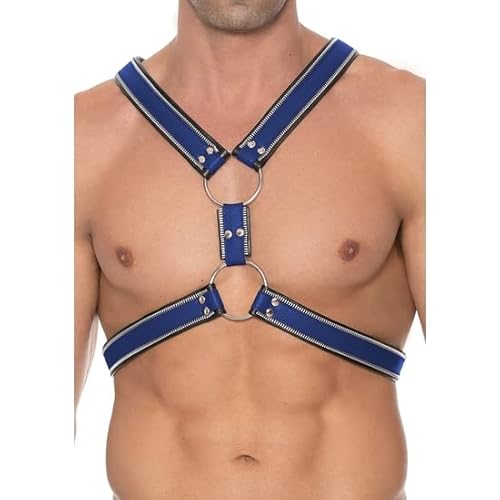 Shots - Ouch! Z Series Scottish Harness - Black/Blue - S/M