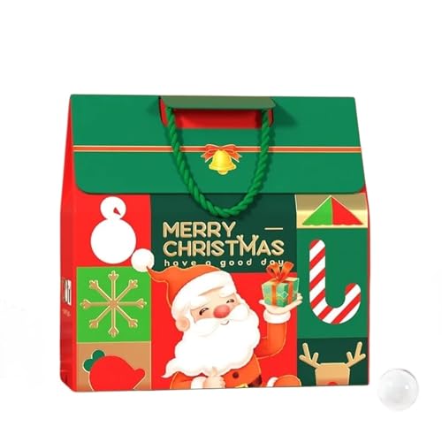 1 Stück Papierbox Verpackung Taschen Süßigkeitenbehälter Frohe Weihnachten Party Geschenke Neujahr Boxen Handtasche (Color : C1, Size : 25x11x24.5CM)