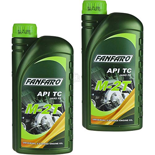 2x1 Liter FANFARO M-2T Universal 2-Takt API TC Motorrädöl Zweitakt Motoröl Öl