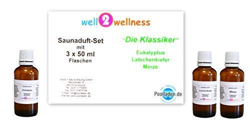 well2wellness® Saunaaufguss Konzentrate Set 'Die Klassiker' mit 3 x 50 ml Flaschen