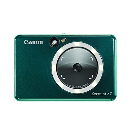 Canon Zoemini S2 Sofortbildkamera Fotodrucker + Fotopapier 10 STK Zink ZP-2030 (Micro SD Speicher 256 GB, Mobiler Sofortdruck, Bluetooth, 5 x 7,6 cm Fotos, Akku, 3 Aufnahmemodi, Printapp), aquamarin