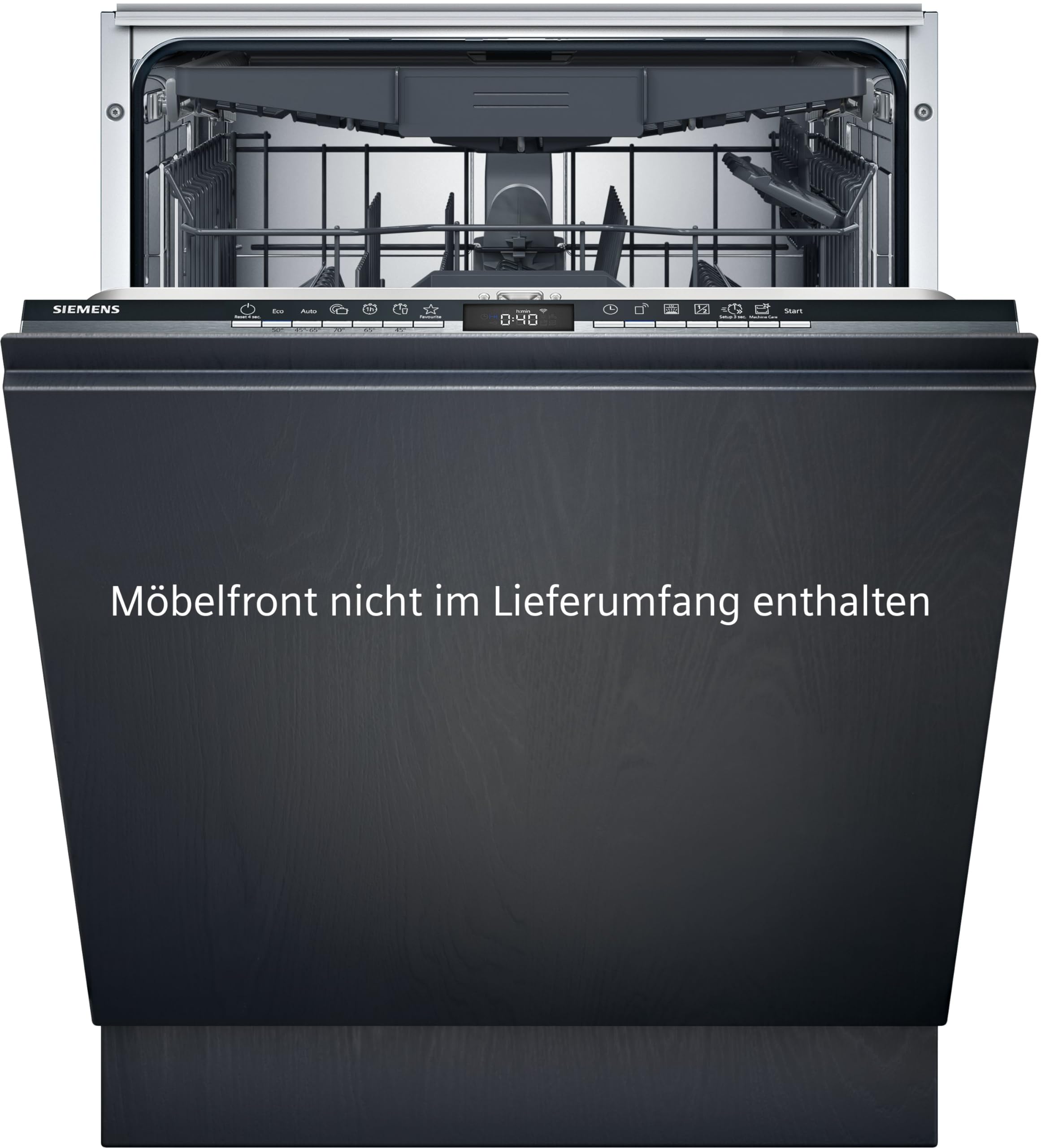 Siemens SX63EX02CE XXL-Geschirrspüler iQ300, vollintegrierte Spülmaschine mit Besteckschublade, 60 cm, HomeConnect, varioSpeed Plus, infoLight, flexKörbe, Favorit, aus Edelstahl