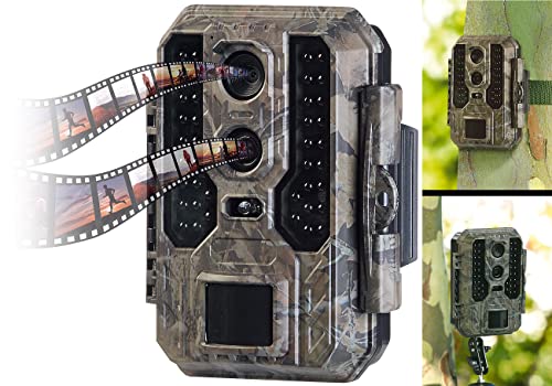 VisorTech Wildkamera Nacht: 4K-Wildkamera mit Dual-Linse, IR-Nachtsicht, inkl. Akku-Solarpanel (Wildkamera HD)