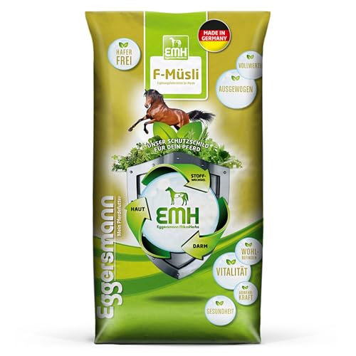 Eggersmann EMH F-Müsli - Pferdemüsli Kraftfutter ohne Hafer für Pferde - 20kg Natürliches Pferdefutter mit ausgewogenen Nährstoffen