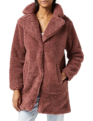 Urban Classics Damen Ladies Oversized Sherpa Coat Mantel, Rosa (Darkrose 01472), Medium (Herstellergröße: M)