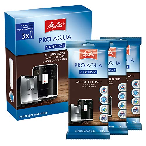 Melitta Filterpatrone für Kaffeevollautomaten | 3x Pro Aqua | Vorbeugung von Verkalkung | Einfache Anwendung | 3 Patronen
