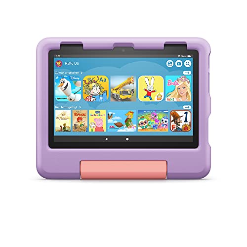 Kindgerechte Schutzhülle von Amazon für das Fire HD 8-Tablet (nur kompatibel mit der 12. Generation, 2022), violett