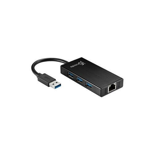 J5 Create KaiJet JUH470 USB 3.0 Gigabit Ethernet & 3 Port HUB, USB – extern, 3 USB Ports, 1 Netzwerk (RJ-45) Ports, 3 USB 3.0 Ports, PC, Mac, Linux