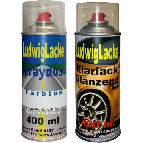 Sprayset für Mazda Black Farbcode: 16W Baujahr: 1997 - 2013 Perleffektlack * 2 Spraydosen Ludwiglacke Lack Spray im Set - Eine Spraydose Basislack 400 ml und eine Dose Klarlack glänzend 400ml. Beide Spraydosen enthalten 1K Autolack.