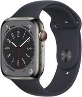 Apple Watch Series 8 (GPS + Cellular) 45mm Edelstahlgehäuse graphit, Sportban...