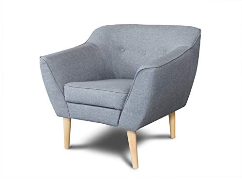 Sessel Scandi - Scandinavian Design Kollektion, Holzfüße, Couchhusse für Einsitzer Couchsessel oder Loungesessel, Stuhl, Wohnzimmer (Grau (Sawana 21))