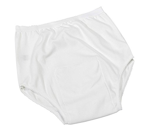 Performance Health P&S Healthcare White Ladies Pouch Incontinence Brief, X-Large, 100 Percent Cotton Briefs, Incontinence Pants Undergarments for Elderly, Handicapped and Disabled Individuals