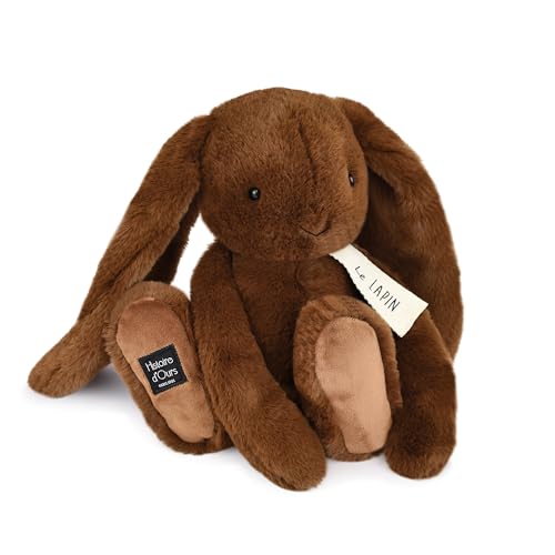 Histoire d'ours - Plüsch-Hase – Kollektion Le Lapin – Farbe Kaffee – Begleiter Soft et Umarmungs – 32 cm – unvergessliche Geschenkidee für kleine und große Kinder – HO3250