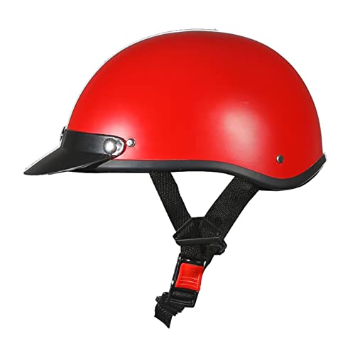Motorrad Halbhelme Brain-Cap · Halbschale Jet-Helm Motorrad-Helm Roller-Helm Scooter-Helm Retro Motorrad Half Helm mit Doppelvisier für Chopper Biker Moped-Helm,ECE-Zulassung A,55-62CM