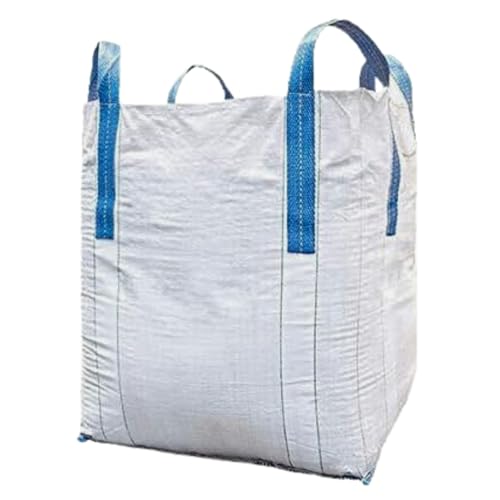 BIG BAG 90x90x110 cm Groß| Hohe Stabilität bis 1500kg, Entsorgung BigBags mit 4 Schlaufen| ideal als Bauschuttsack, Laubsack, Gartensack BigBag sehr stabil für Holz, Schutt und Laub (5)