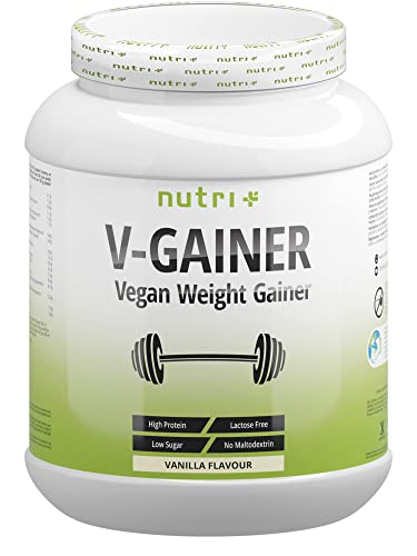 WEIGHT & MASS GAINER Vegan - Vanille 2 kg - V-GAINER - Masseaufbau & Zunehmen ohne Maltodextrin, Creatin & Zucker - Carbs & Protein 2000g laktosefrei - hergestellt in Deutschland