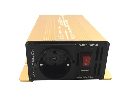 Wechselrichter - Spannungswandler 12V 300 bis 3000 Watt reiner SINUS mit echtem Power USB 2.1A Gold Edition … (300-600 Watt)