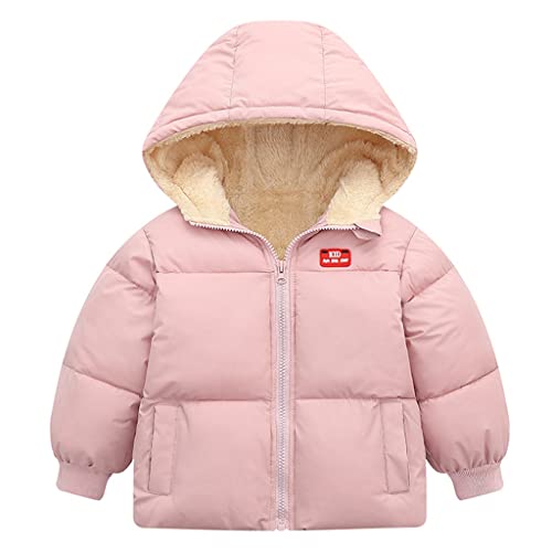 Baby Jacke mit Kapuze Kinder Winter Mantel Jungen Mädchen Oberbekleidung Outfits Rosa 4-5 Jahre