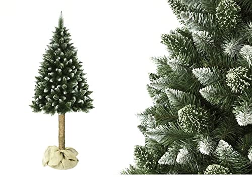 Weihnachtsbaum auf einem Stamm, Diamant-Kiefer, Schnee, Prämie, Grün… (220 cm)