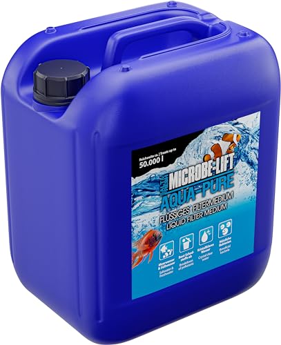 MICROBE-LIFT® - Aqua Pure | Flüssiger Wasserklärer gegen Trübungen für kristallklares Wasser | 100% natürlich mit Bakterien | Für Meerwasser und Süßwasser Aquarium | Inhalt: 5L