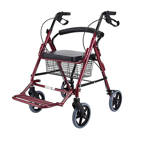 Rollator-Gehhilfen Rollator-Gehhilfe mit Sitz, Aluminium-Gehgestell, 8-Zoll-Räder, Tragfähigkeit 350 Pfund, für Erwachsene, Senioren, ältere Menschen (2) (2)