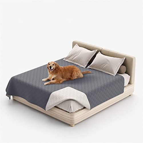HOMDECR wasserdichte Hundedecke Für Couch, Waschbare Haustier-Couch-Abdeckung, rutschfeste Bettsofa-Möbelschutzmatte (30x70 Inch,Gray 2)