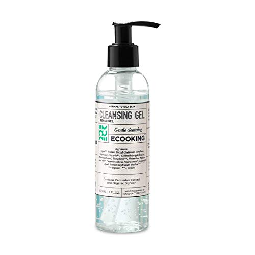 Ecooking Face Cleanser with Fresh Jasmine, Grapefruit & Orange Blossom Scent - Cleansing Gel 200ml for Normal & Oily Skin - Moisture and Care with Organic Ingredients