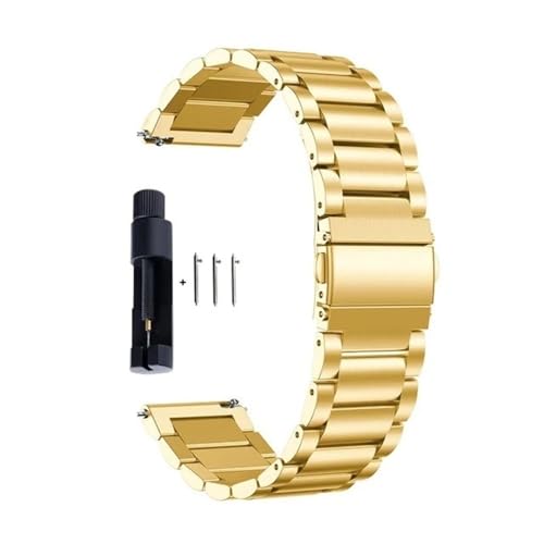BOLEXA 22 mm 20 mm Schnellverschluss-Edelstahl-Uhrenarmband, magnetisches Smart-Armband mit Werkzeug (Color : Sanzhu Gold, Size : 20mm)