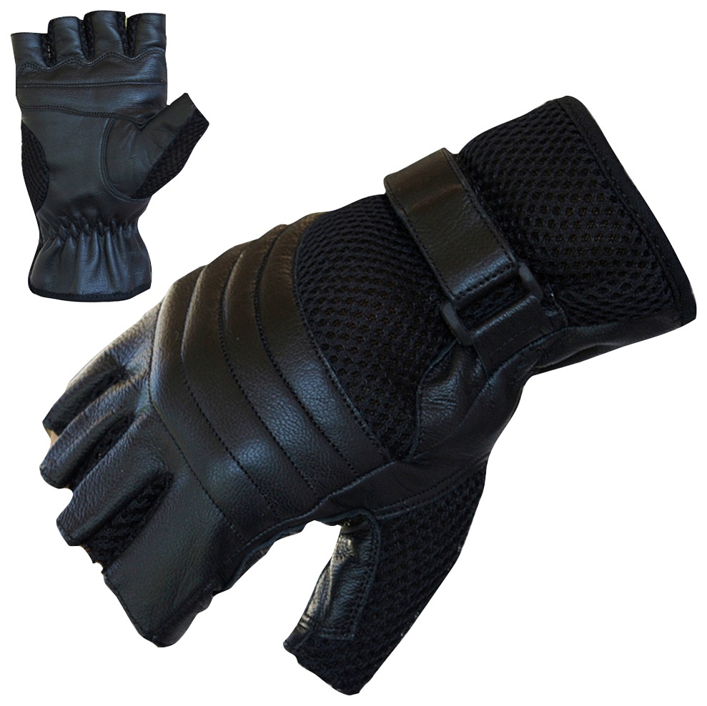 PROANTI Motorradhandschuhe, fingerlose Chopper-Handschuhe aus Leder