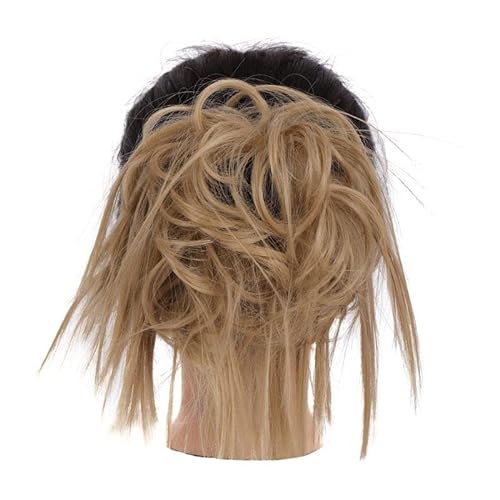 Haarteil Haargummi Synthetische Haarknoten-Verlängerung Messy Chignon Scrunchie Short Straight mit elastischen Haarbändern Hochsteckfrisur Haarteil Hitzebeständig for Frauen Haarverlängerung (Color :