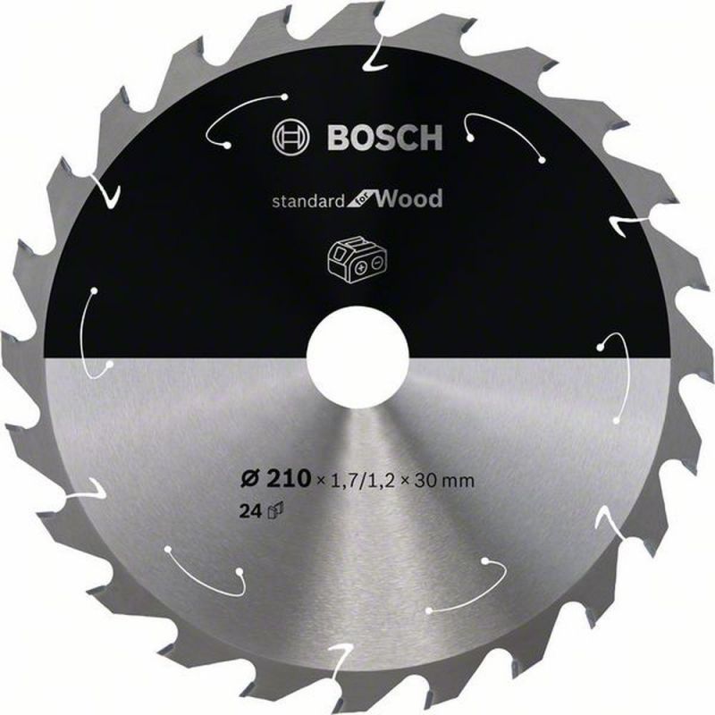 Bosch Akku-Kreissägeblatt Standard for Wood, 210 x 1,7/1,2 x 30, 24 Zähne 2608837713