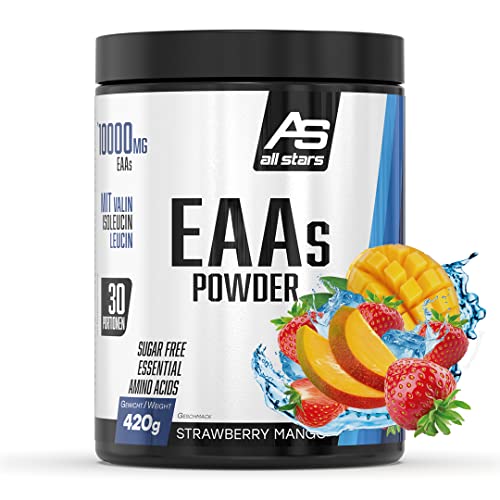 All Stars EAAs Powder - Mikro-Instantisiertes EAA Pulver, hochdosiert mit 10.000mg essentiellen Aminosäuren je Portion - 420g, Strawberry Mango