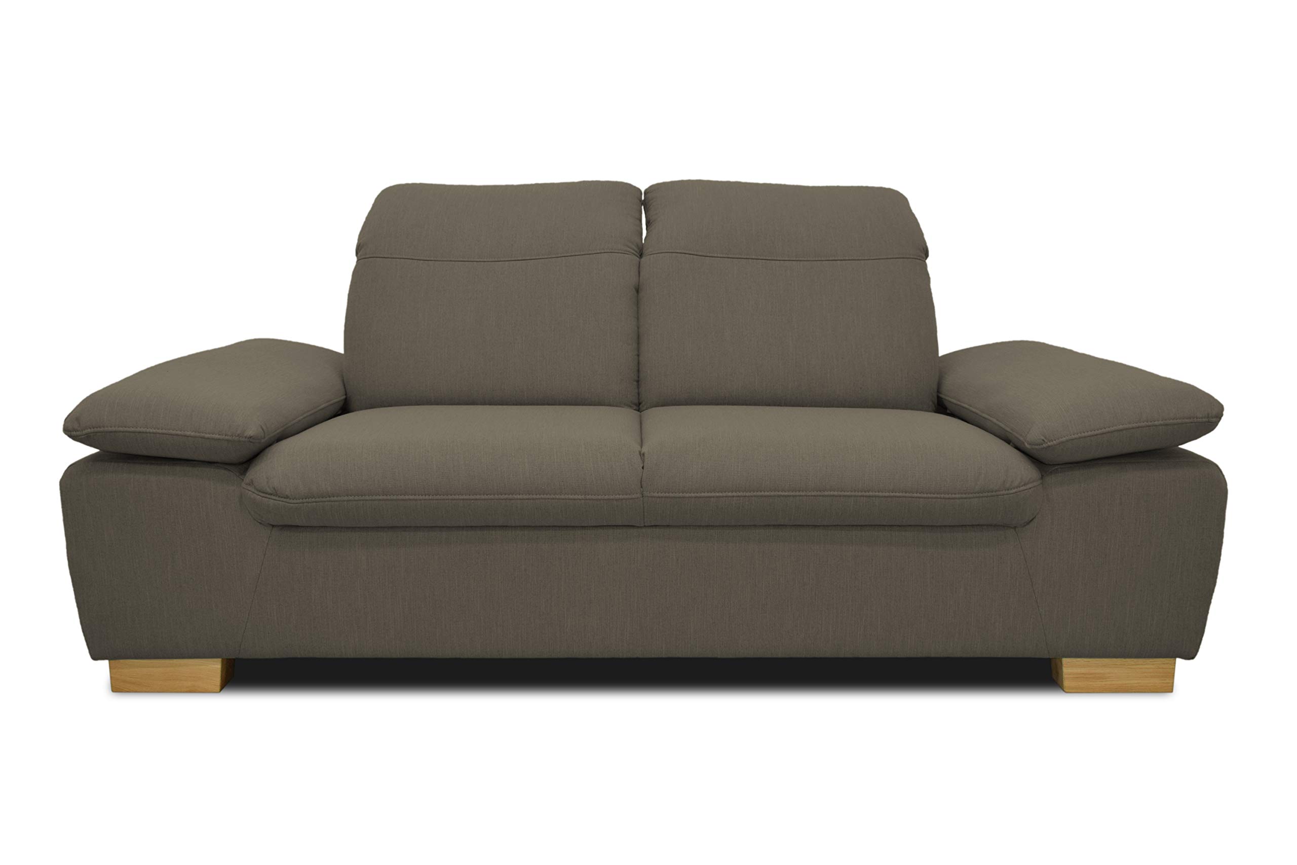 DOMO. Collection Maven Sofa, 2,5-Sitzer Couch mit Arm- und Rückenfunktion, Garnitur mit Federkern und Relaxfunktion, 215x110x77, 2,5er Polster in beige