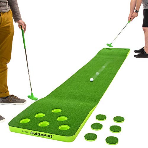 GoSports Unisex-Erwachsene GOLF-BATTLEPUTT-01 Battleputt Golf on-2 Pong Style Spiel mit 31 m Putting-Grün, 2 Putter und 2 Golfbällen
