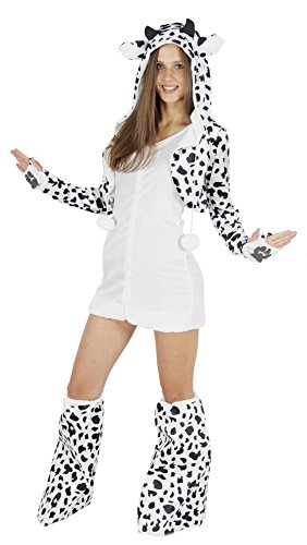 Foxxeo Kuh Kostüm für Damen Tierkostüme sexy Kleid für Karneval und Fasching Erwachsene Größe S