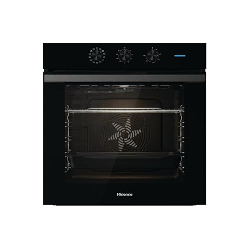 Hisense BI64111AB Multifunktions-Heizofen, Hohlraum XXL 77 Liter, 12 Kochfunktionen, Wasserreinigung, Klasse A, Schnellvorheizung, Pizzafunktion 300 °C, Air Fry