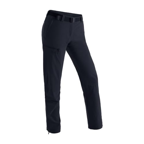 MAIER SPORTS Funktionshose Inara Slim für Damen aus 90% PA 10% EL in 23 Größen, Outdoorhose/ Wanderhose/ Slimfit Hose inkl. Gürtel, bi-elastisch, schnelltrocknend und wasserabweisend,schwarz,42