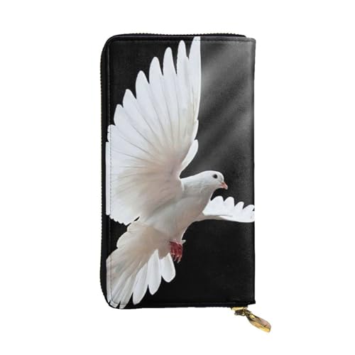 Stilvolle und personalisierte Leder-Geldbörse, lange Clutch, fliegende Taube, einfach zu tragen., Fliegende Taube, Einheitsgröße