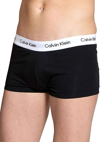 Calvin Klein underwear Herren Boxershorts COTTON STRETCH - LO RISE TRUNK, 3er Pack, Einfarbig, Gr. Small, Mehrfarbig (BLACK/WHITE/GREY HEATHER 998)