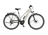 FISCHER E-Bike Trekking VIATOR 7.0i Elektrofahrrad für Damen und Herren, RH 45 cm, Mittelmotor 70 Nm, 36 V Akku, zementgreige matt, 45cm-630Wh