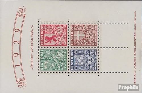 Prophila Collection Estland Block3 (kompl.Ausg.) gestempelt 1939 Kreiswappen (Briefmarken für Sammler) Flaggen/Wappen/Landkarten