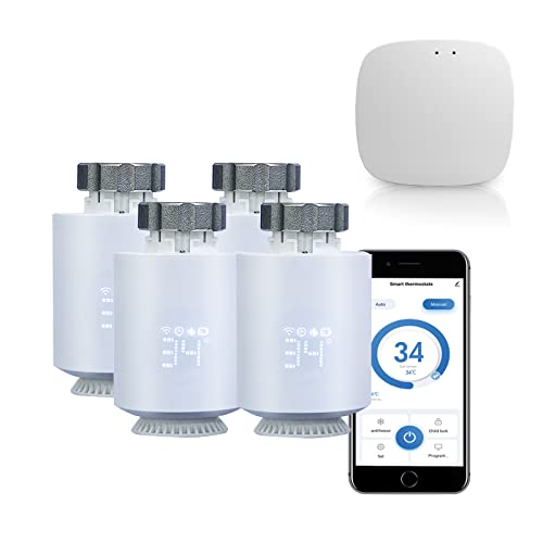 Qiumi Smart Zigbee Thermostat Heizkörperventil, eTRV, Mobile Contrl von Smart Life App, funktioniert mit Alexa Googlehome