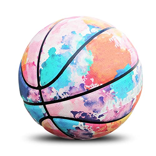 Sportartikel Basketballball für Erwachsene und Kinder, professioneller Outdoor-Basketball, offizielle Größe 7 und Größe 5, hergestellt für Indoor- und Outdoor-Basketballspiele (Größe 5, bunt rot)