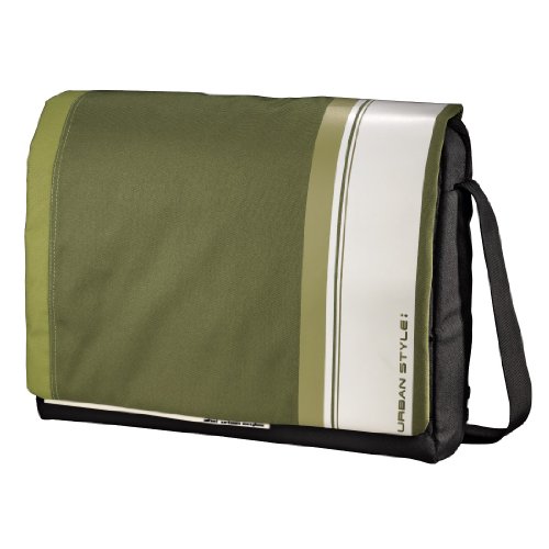 aha: Hyde Messenger Tasche für Notebook 40 cm (15,6 Zoll) grün/weiß