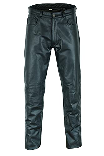 Texpeed - Herren Motorradhose im Stile einer Lederhose - schwarz - Größe W46 / 117cm