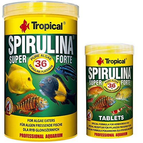 Tropical 1000 ml Spirulina Forte 36% Flocken + 250 ml Spirulina Forte 36% Tabletten