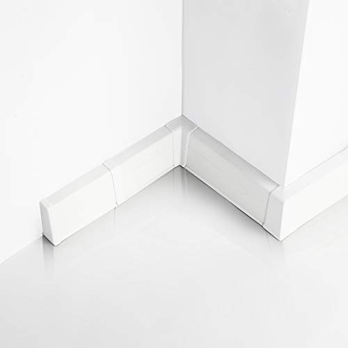 [DQ-PP] 100 Meter Sockelleisten 55mm PVC Weiß Laminatleisten Fussleisten aus Kunststoff PVC Laminat Dekore Fußleisten
