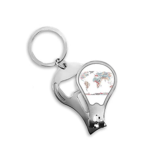Global Map Country Geography Wordcloud Fingernagel Clipper Cutter Opener Keychain Schere