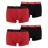 PUMA Herren Shortboxer Unterhosen Trunks 4er Pack, Wäschegröße:S, Artikel:-002 red/Black