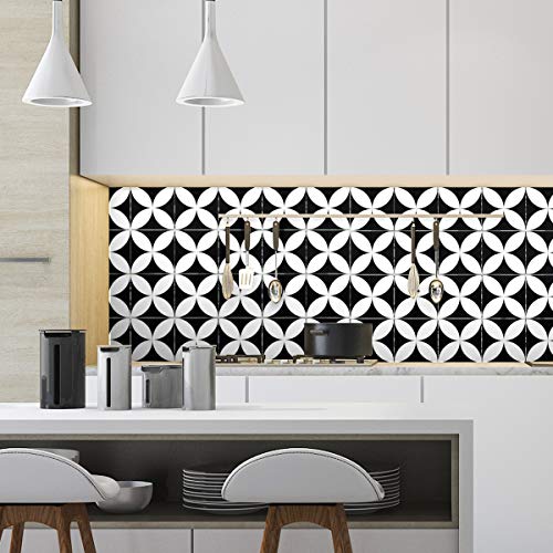 Ambiance Fliesensticker selbstklebend - Zementfliesen - Wanddekoration Sticker Tiles für Bad und Küche - Zementfliesen selbstklebend - 15x15 cm - 24 Stück